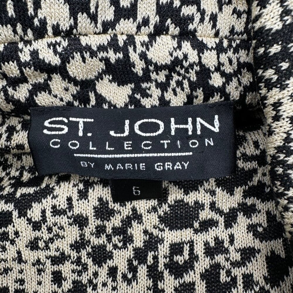 Vintage St John Collection Santana Knit Jacket Snakeskin Print Blazer Size 6 USA - Picture 4 of 12